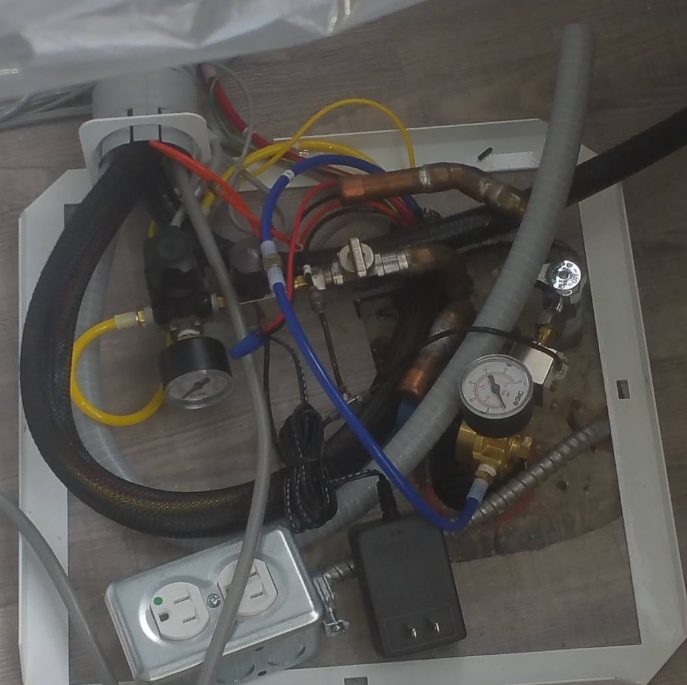 Water line pressure testing by Integrity Plumbing